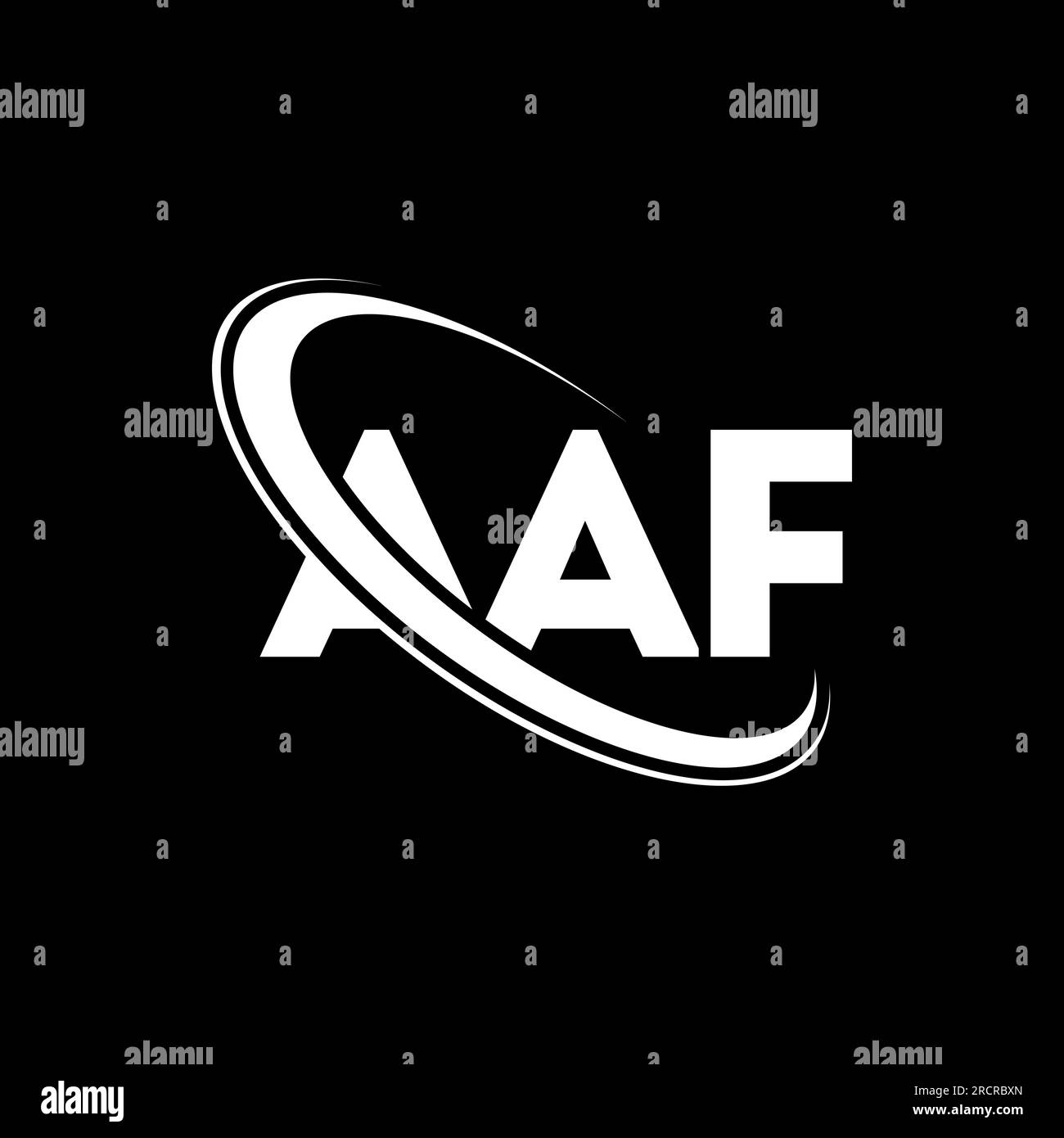 AAF-Logo. AAF-Buchstabe. Logo mit AAF-Buchstaben. Das AAF-Logo der Intials ist mit einem Kreis und einem Monogramm-Logo in Großbuchstaben verbunden. AAF-Typographie für Technologie, Busine Stock Vektor