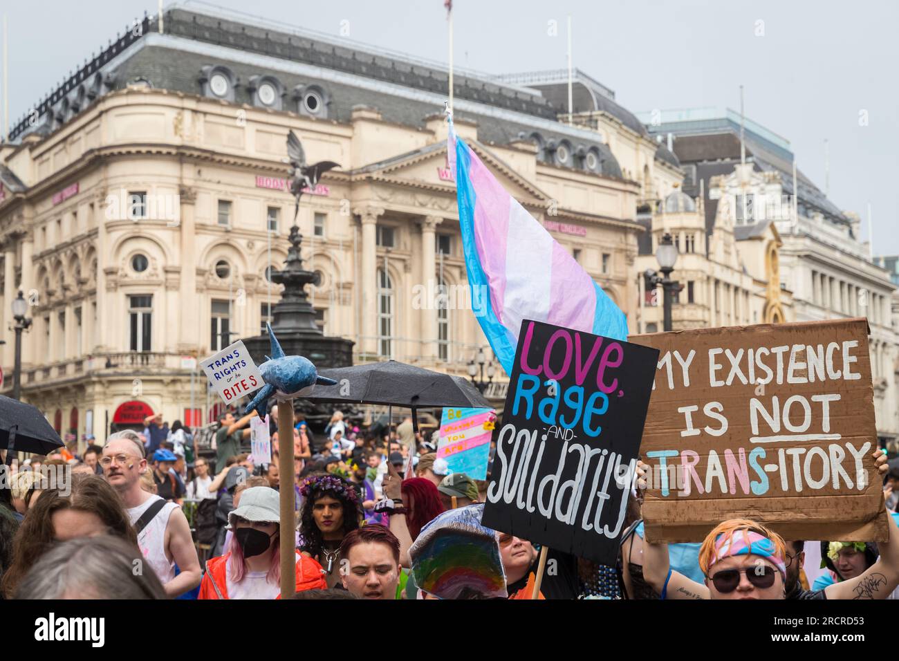 London Trans Pride Parade im Piccadilly Circus Stockfoto