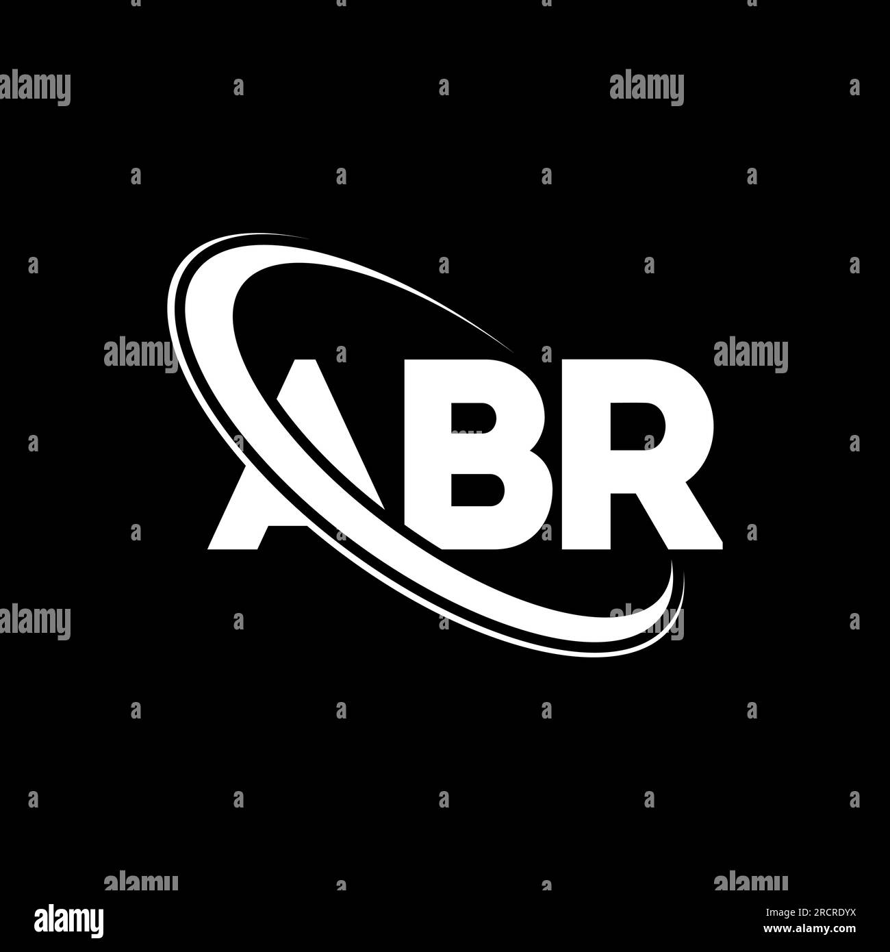 ABR-Logo. ABR-Buchstabe. Logo mit ABR-Buchstaben. Das ABR-Logo der Intials ist mit einem Kreis und einem Monogramm-Logo in Großbuchstaben verbunden. ABR-Typographie für Technologie, Busine Stock Vektor