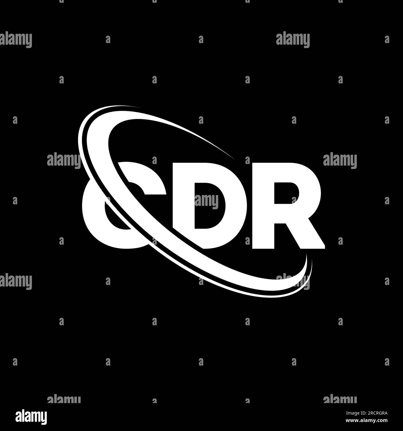 CDR-Logo. CDR-Brief. Logo mit CDR-Buchstaben. Initialen CDR-Logo verbunden mit Kreis und Monogramm-Logo in Großbuchstaben. CDR-Typografie für Technologie, Geschäfte Stock Vektor
