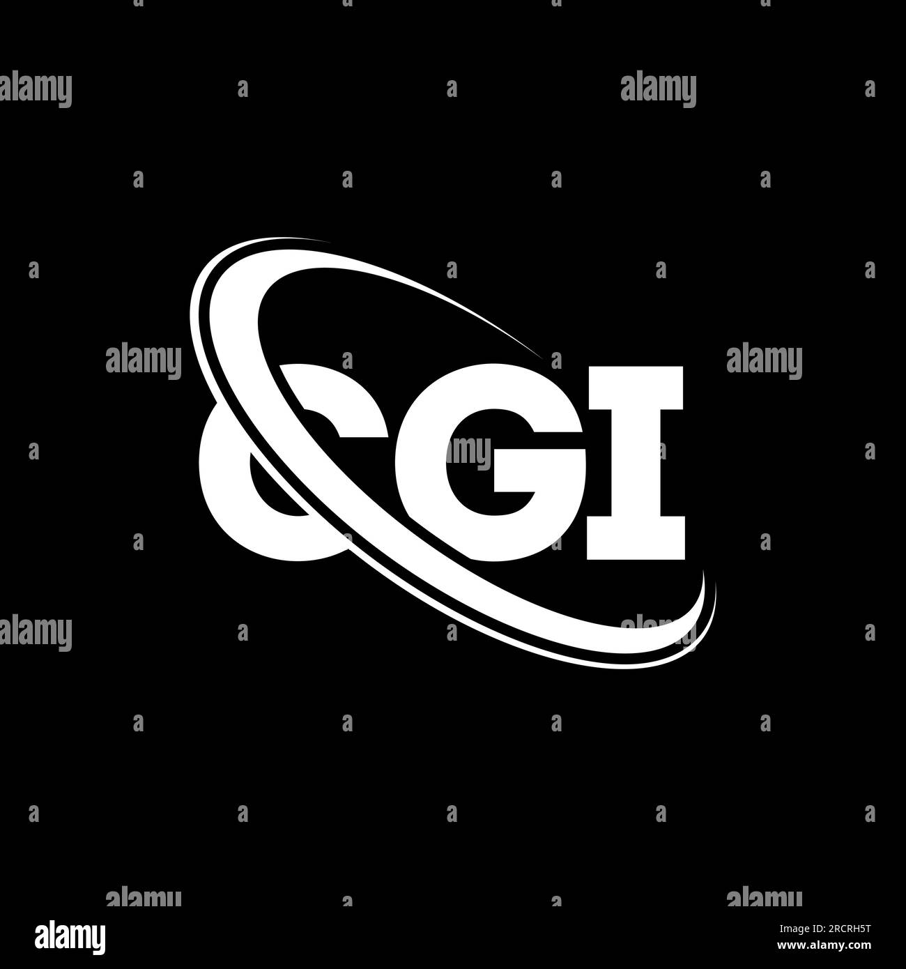 CGI-Logo. CGI-Buchstabe. Logo mit CGI-Buchstaben. Initialen CGI-Logo, verbunden mit einem Kreis und einem Monogramm-Logo in Großbuchstaben. CGI-Typografie für Technologie, Geschäfte Stock Vektor