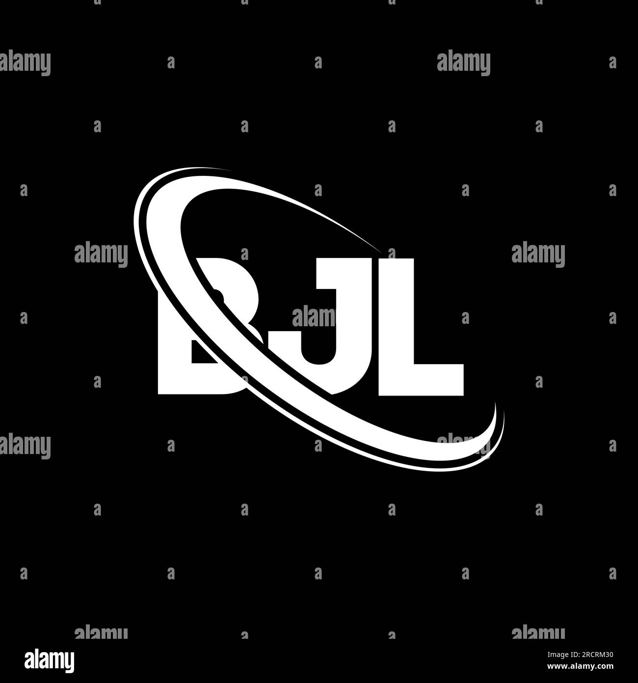 BJL-Logo. BJL-Brief. Logo mit BJL-Buchstaben. Initialen BJL-Logo, verbunden mit einem Kreis und einem Monogramm-Logo in Großbuchstaben. BJL-Typografie für Technologie, Unternehmen Stock Vektor