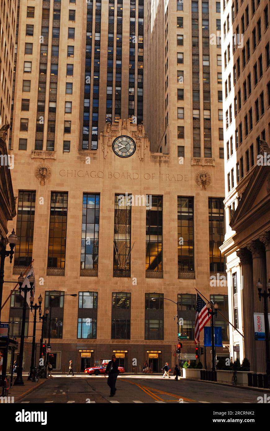 Das Chicago Board of Trade Building ist ein imposantes Gebäude im Geschäftsviertel Loop Stockfoto