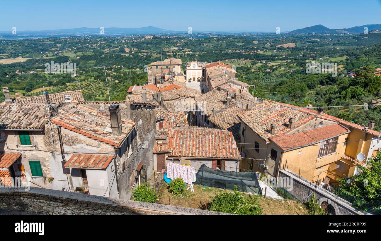 Malerischer Anblick in Poggio Catino, einem malerischen Dorf in der Provinz Rieti, Latium, Zentralitalien. Stockfoto