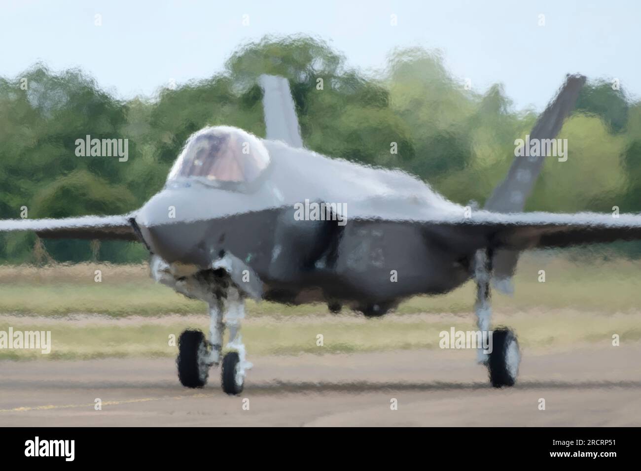 Ein USAF F-35A Lightning II der USAF trifft auf dem Fairford International Air Tattoo 2023 ein Stockfoto