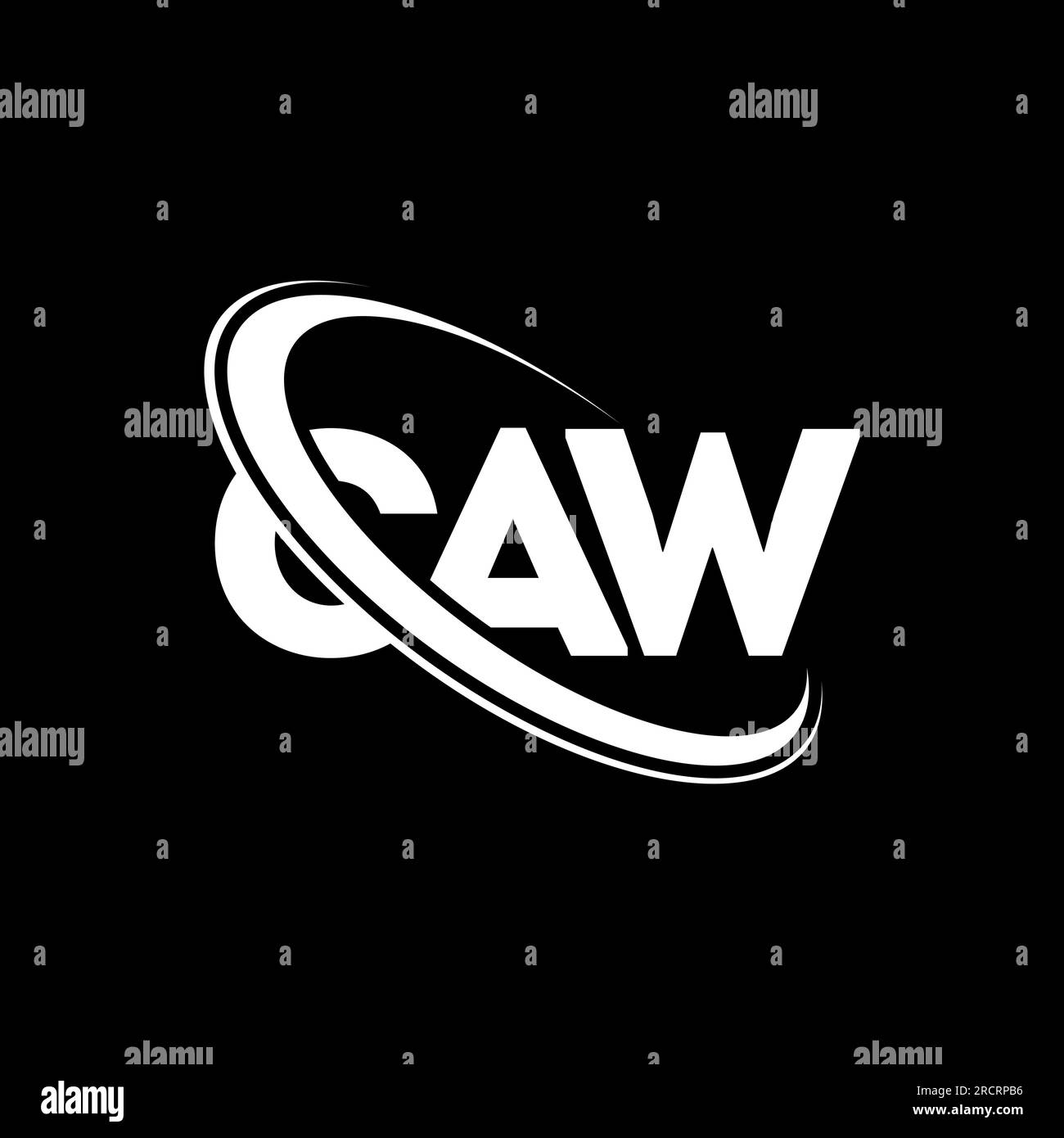 CAW-Logo. EIN CAW-Brief. LOGO mit CAW-Buchstaben. Initialen CAW Logo verbunden mit Kreis und Monogramm-Logo in Großbuchstaben. CAW-Typografie für Technologie, Geschäfte Stock Vektor