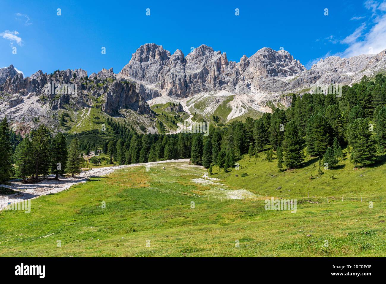 Wunderschöne alpine Landschaft in der Nähe der Vajolet Towers in Trentino Alto Adige, Norditalien. Stockfoto