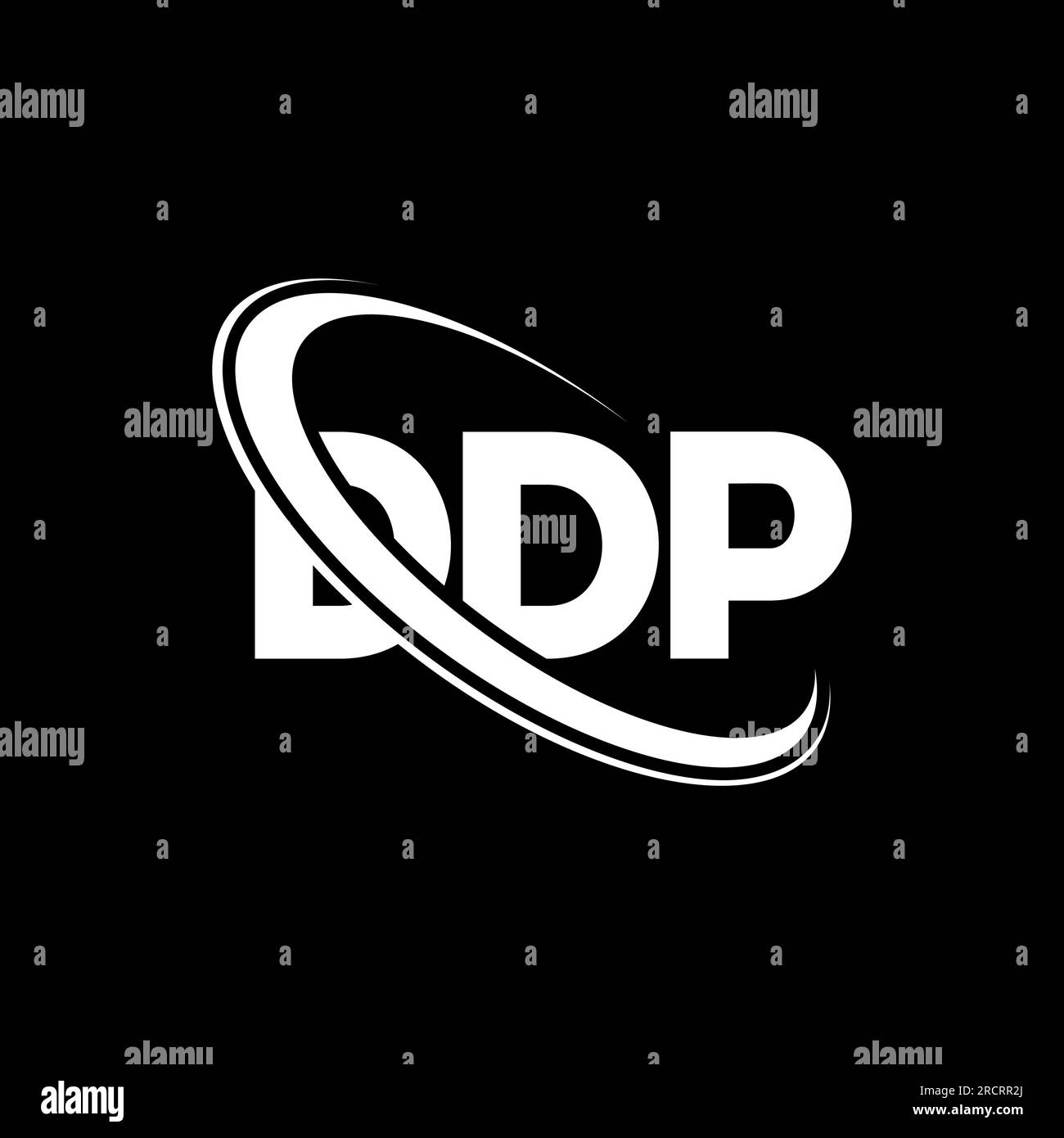 DDP-Logo. DDP-Brief. Logo mit DDP-Buchstaben. Initialen DDP-Logo, verbunden mit einem Kreis und einem Monogramm-Logo in Großbuchstaben. DDP-Typografie für Technologie, Unternehmen Stock Vektor