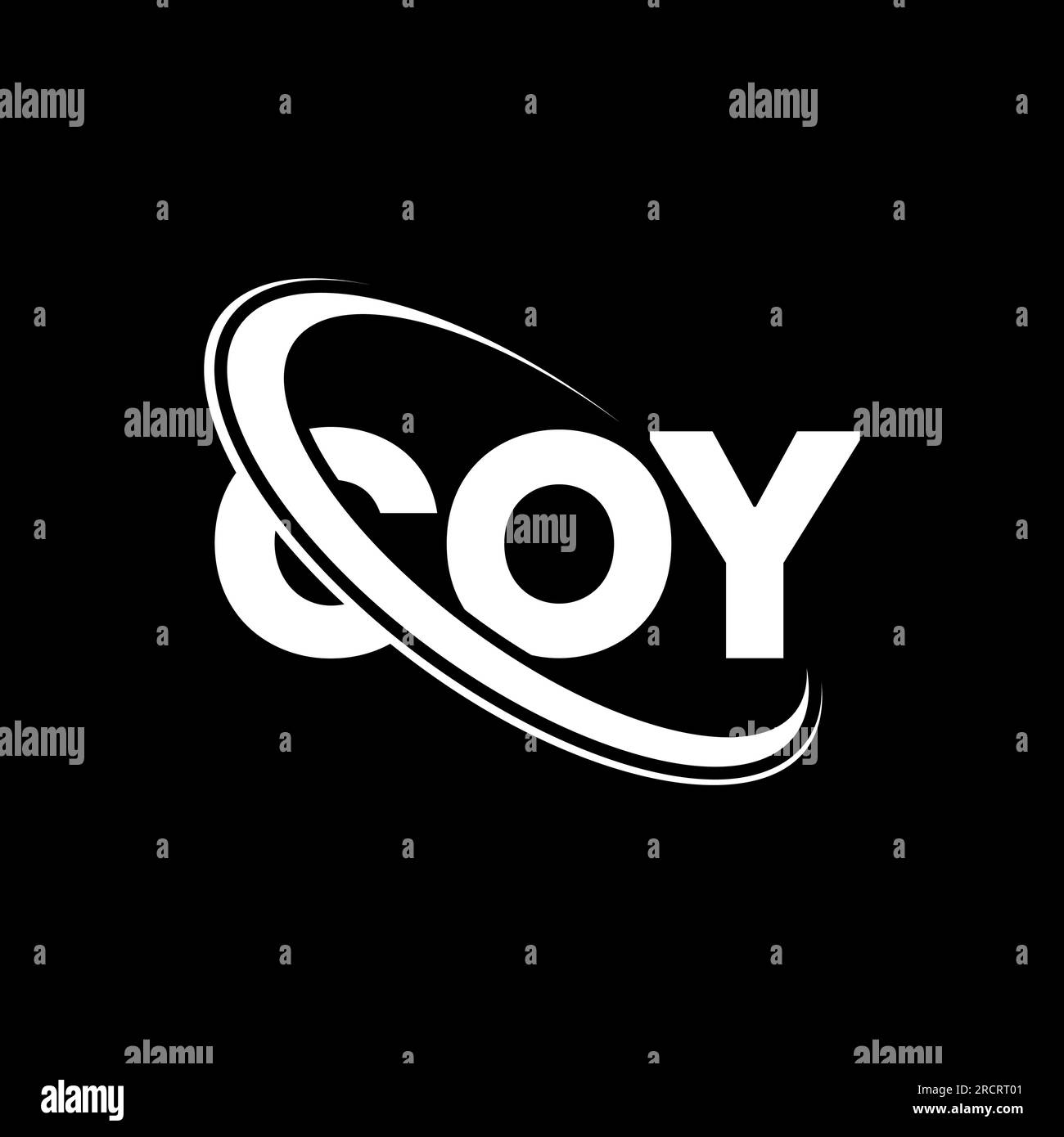 COY-Logo. COY-Brief. COY-Logo. Initialen COY Logo verbunden mit Kreis und Monogramm-Logo in Großbuchstaben. SCHMUDDELIGE Typografie für Technologie, Geschäfte Stock Vektor