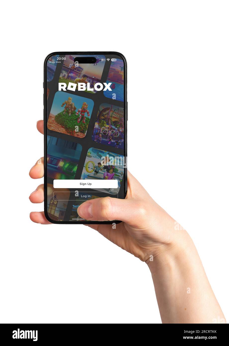 Berlin, Deutschland, 15 2023. Juli mit Roblox Game App, Anwendung. Stockfoto