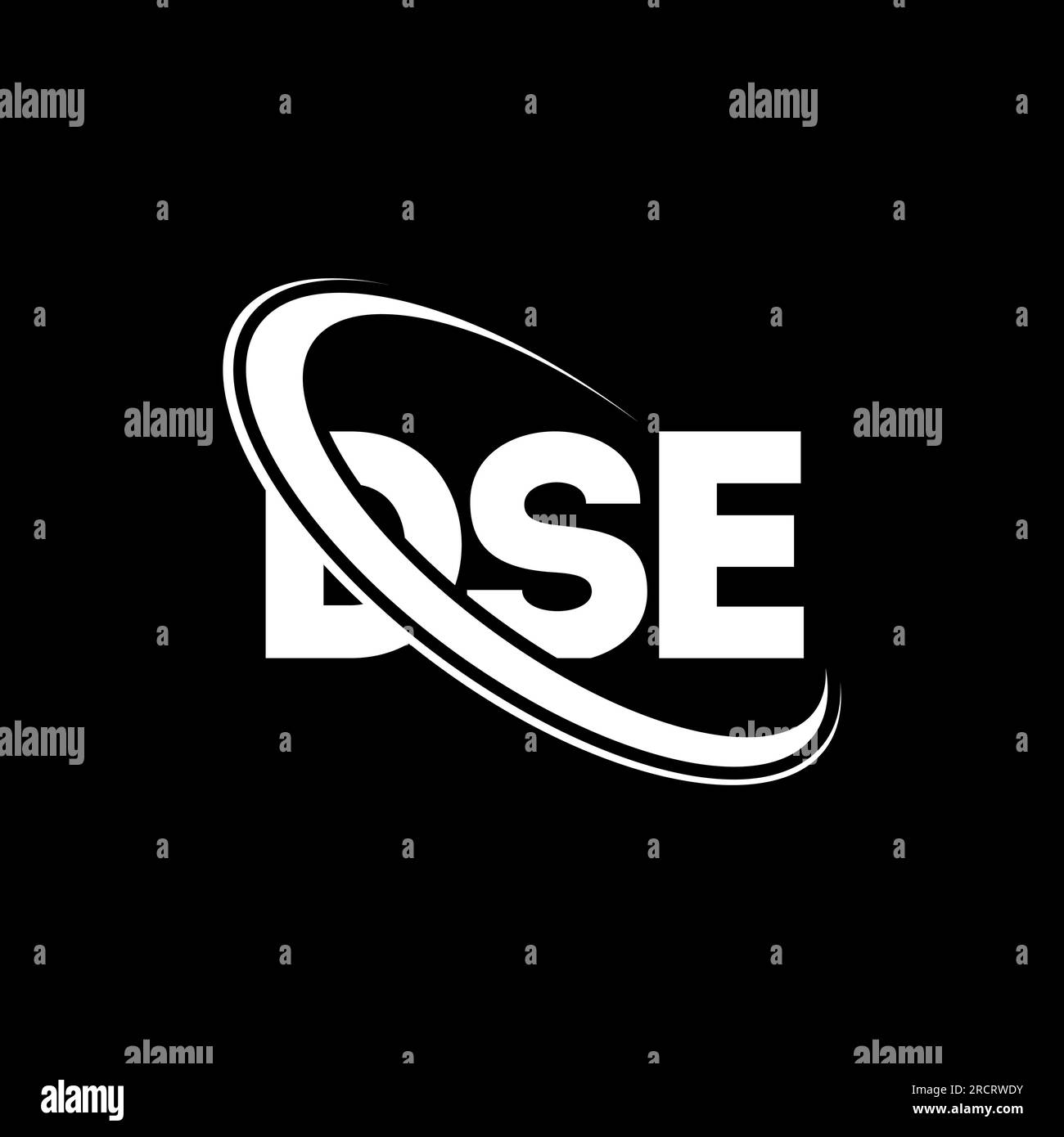 DSE-Logo. DSE-Brief. DSE-Logo. Initialen DSE-Logo, verbunden mit einem Kreis und einem Monogramm-Logo in Großbuchstaben. DSE-Typografie für Technologie, Unternehmen Stock Vektor