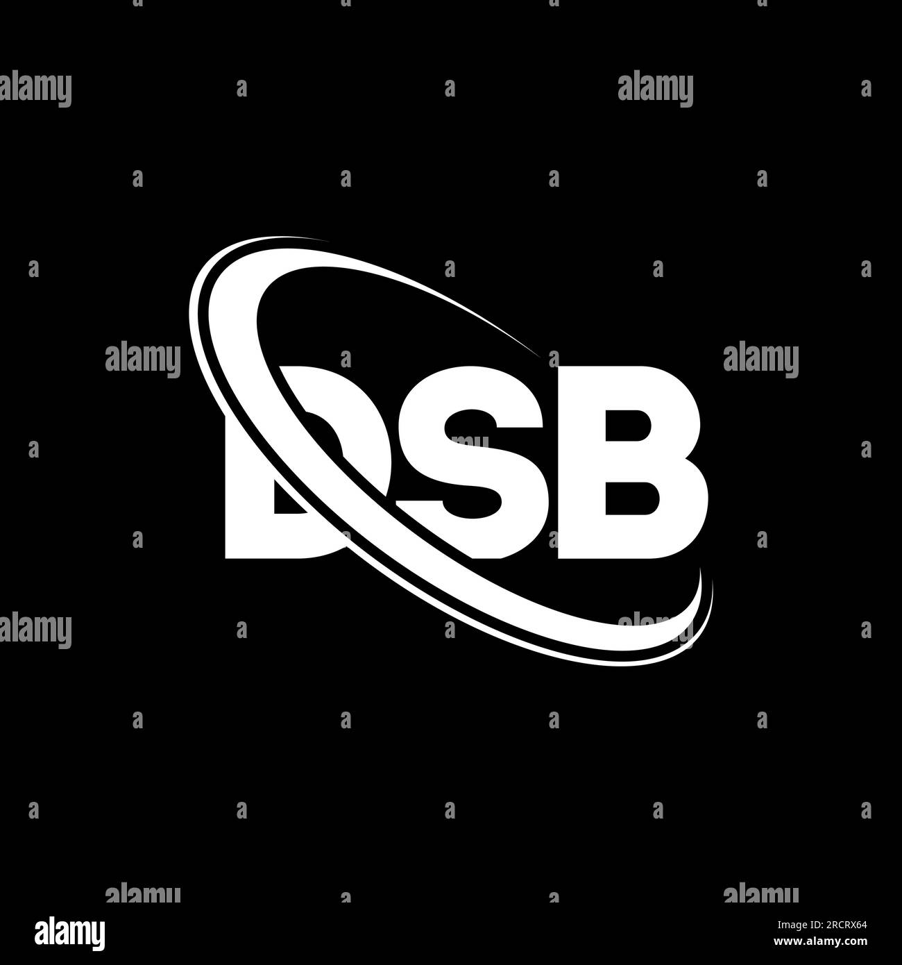 DSB-Logo. DSB-Brief. DSB-Logo mit Buchstaben. Initialen DSB-Logo, verbunden mit Kreis und Monogramm-Logo in Großbuchstaben. DSB-Typografie für Technologie, Unternehmen Stock Vektor