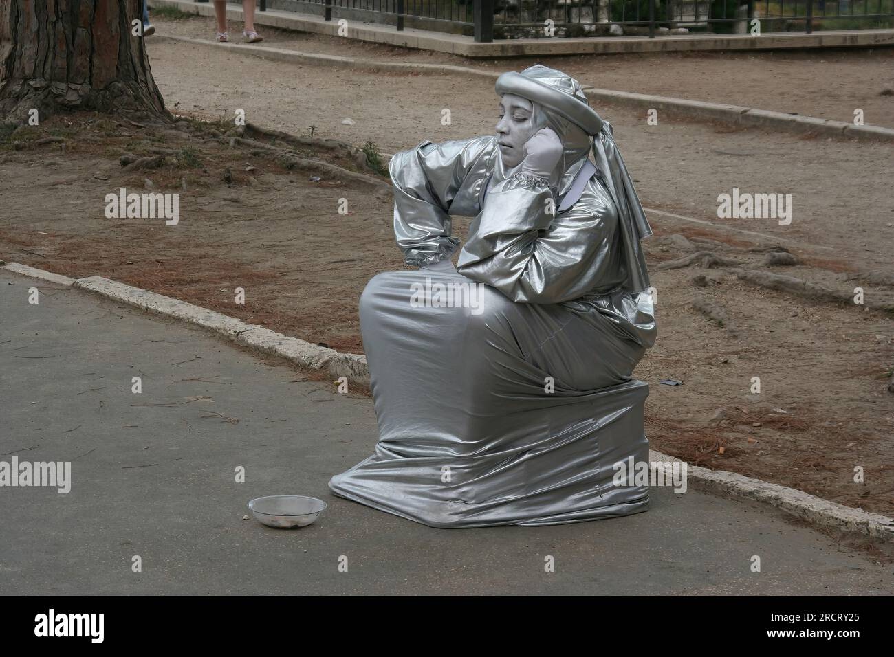 7-1-2007: Rom, Italien: Mann als Statue verkleidet Stockfoto