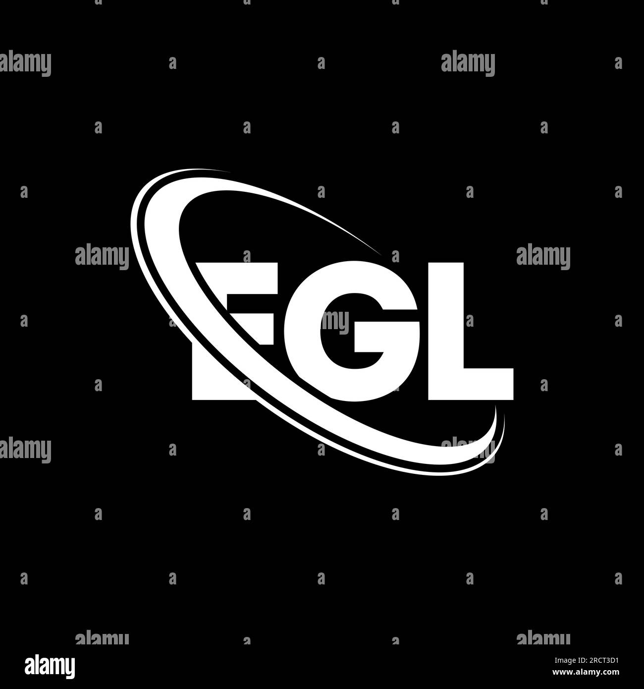 EGL-Logo. EGL-Buchstabe. Logo mit EGL-Buchstaben. Initialen EGL-Logo, verbunden mit einem Kreis und einem Monogramm-Logo in Großbuchstaben. EGL-Typographie für Technologie, Unternehmen Stock Vektor