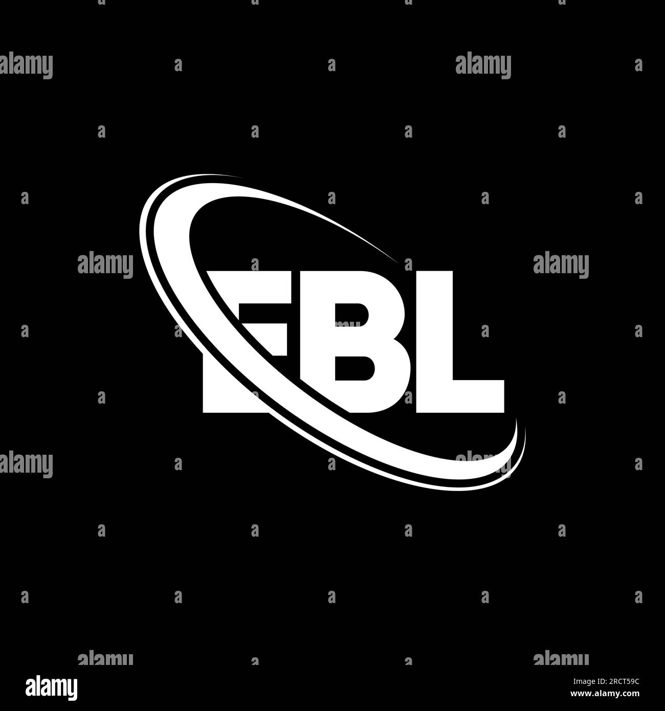 EBL-Logo. EBL-Buchstabe. Logo mit EBL-Buchstaben. Initialen EBL-Logo, verbunden mit einem Kreis und einem Monogramm-Logo in Großbuchstaben. EBL-Typografie für Technologie, Unternehmen Stock Vektor