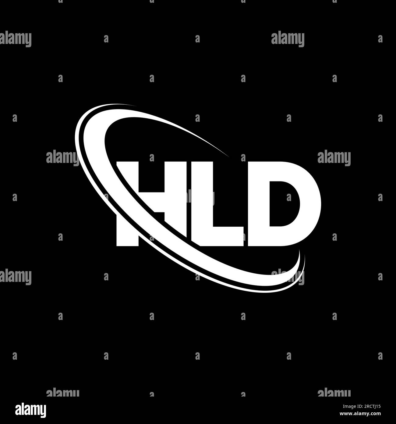 HLD-Logo. HLD-Brief. HLD-Logo mit Buchstaben. Initialen HLD-Logo, verbunden mit einem Kreis und einem Monogramm-Logo in Großbuchstaben. HLD-Typografie für Technologie, Geschäfte Stock Vektor