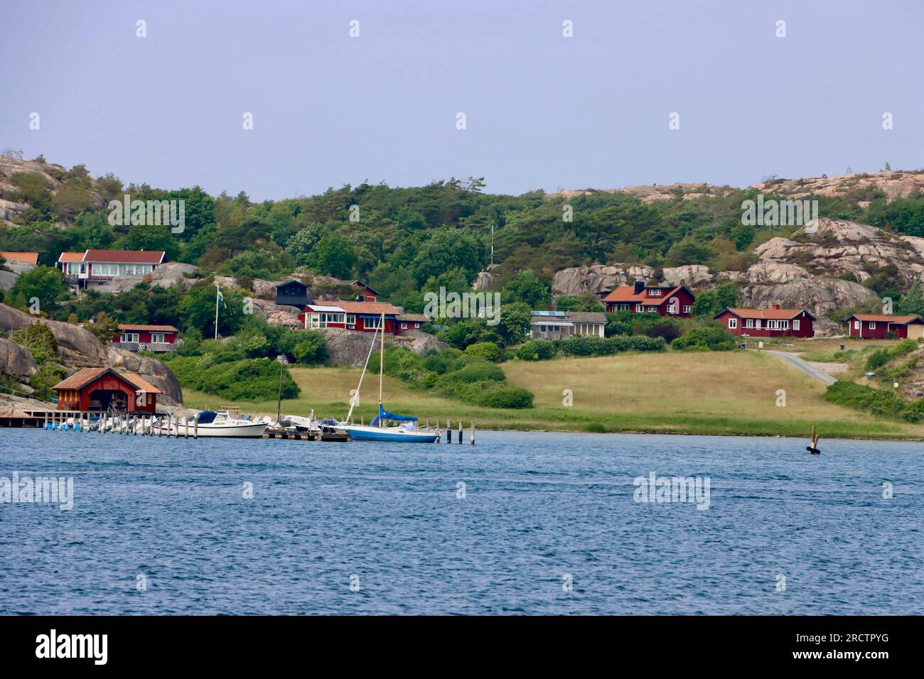 Ein kleines Dorf an der Westküste Schwedens Stockfoto