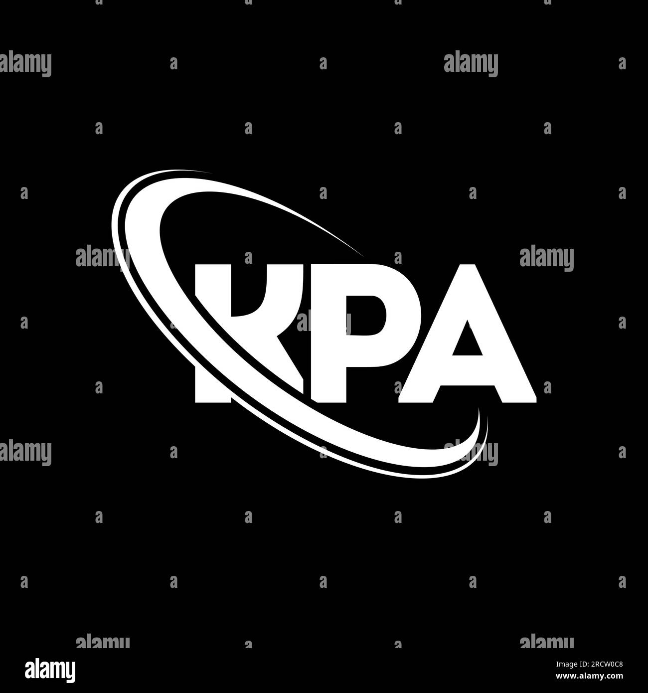 KPA-Logo. KPA-Buchstabe. LOGO mit KPA-Buchstaben. Initialen KPA Logo verbunden mit Kreis und Monogramm-Logo in Großbuchstaben. KPA-Typografie für Technologie, Unternehmen Stock Vektor