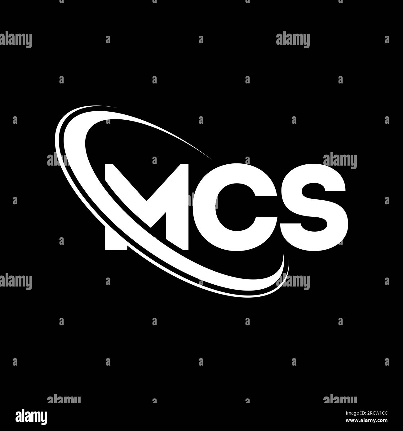 MCS-Logo. MCS-Brief. Logo mit MCS-Buchstaben. Initialen MCS-Logo, verbunden mit einem Kreis und einem Monogramm-Logo in Großbuchstaben. MCS-Typografie für Technologie, Unternehmen Stock Vektor