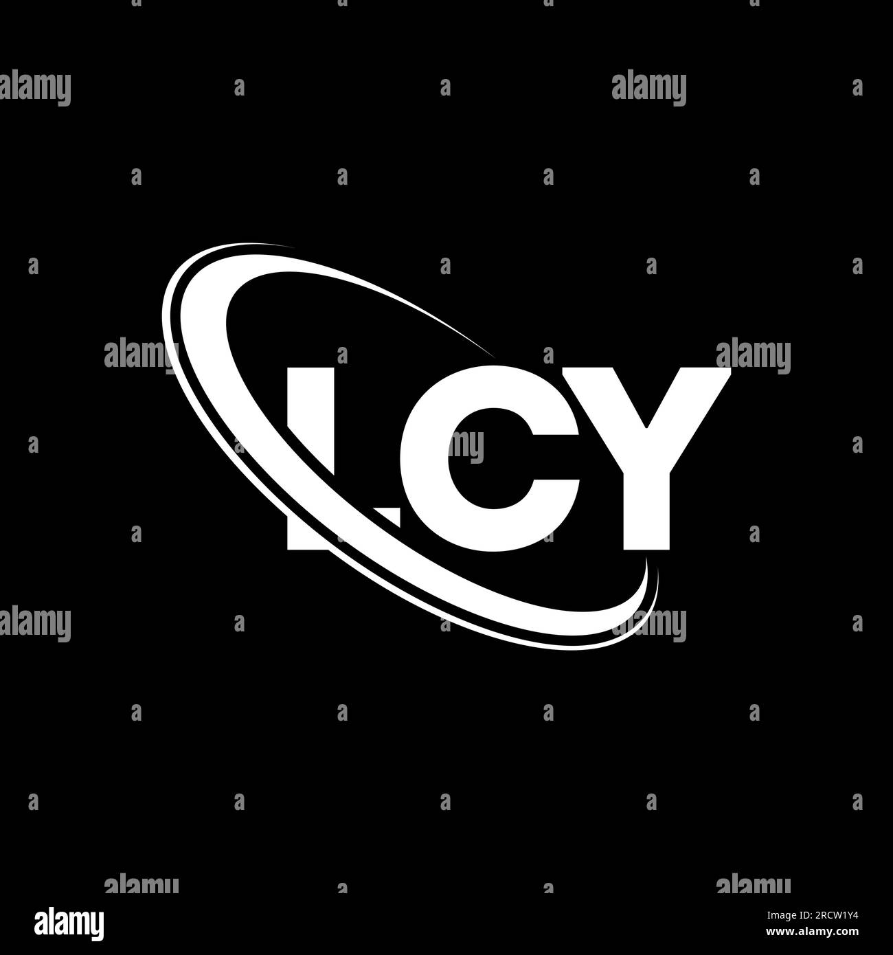 LCY-Logo. LCY-Buchstabe. LCY-Logo mit Buchstaben. Initialen LCY-Logo, verbunden mit einem Kreis und einem Monogramm-Logo in Großbuchstaben. LCY-Typografie für Technologie, Geschäfte Stock Vektor