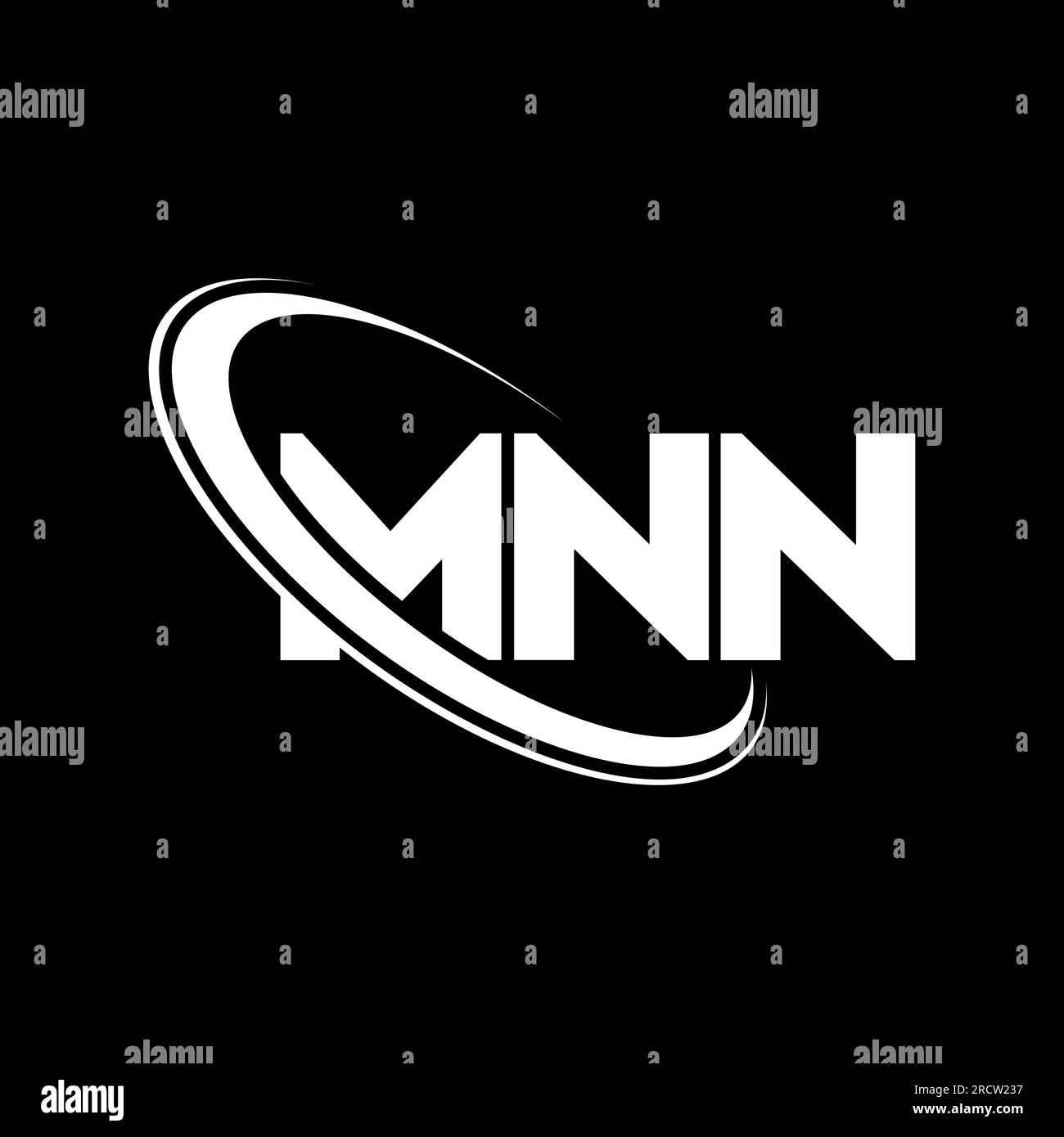 MNN-Logo. MNN-Buchstabe. Logo mit MNN-Buchstaben. Initialen MNN-Logo, verbunden mit einem Kreis und einem Monogramm-Logo in Großbuchstaben. MNN-Typografie für Technologie, Geschäftsleute Stock Vektor
