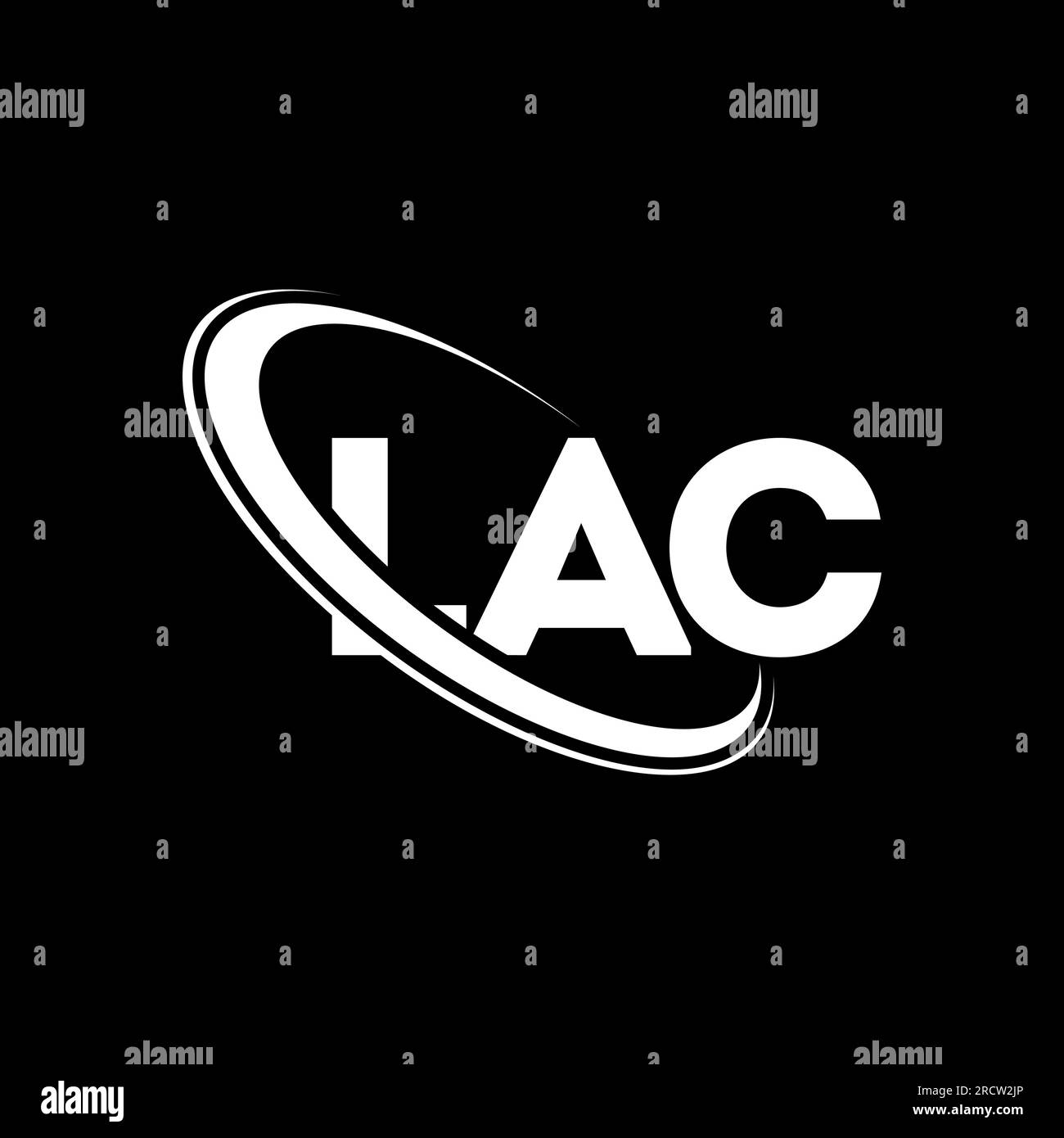LAC-Logo. LAC-Brief. LAC-Logo. Initialen LAC-Logo verbunden mit Kreis und Monogramm-Logo in Großbuchstaben. LAC-Typografie für Technologie, Geschäfte Stock Vektor