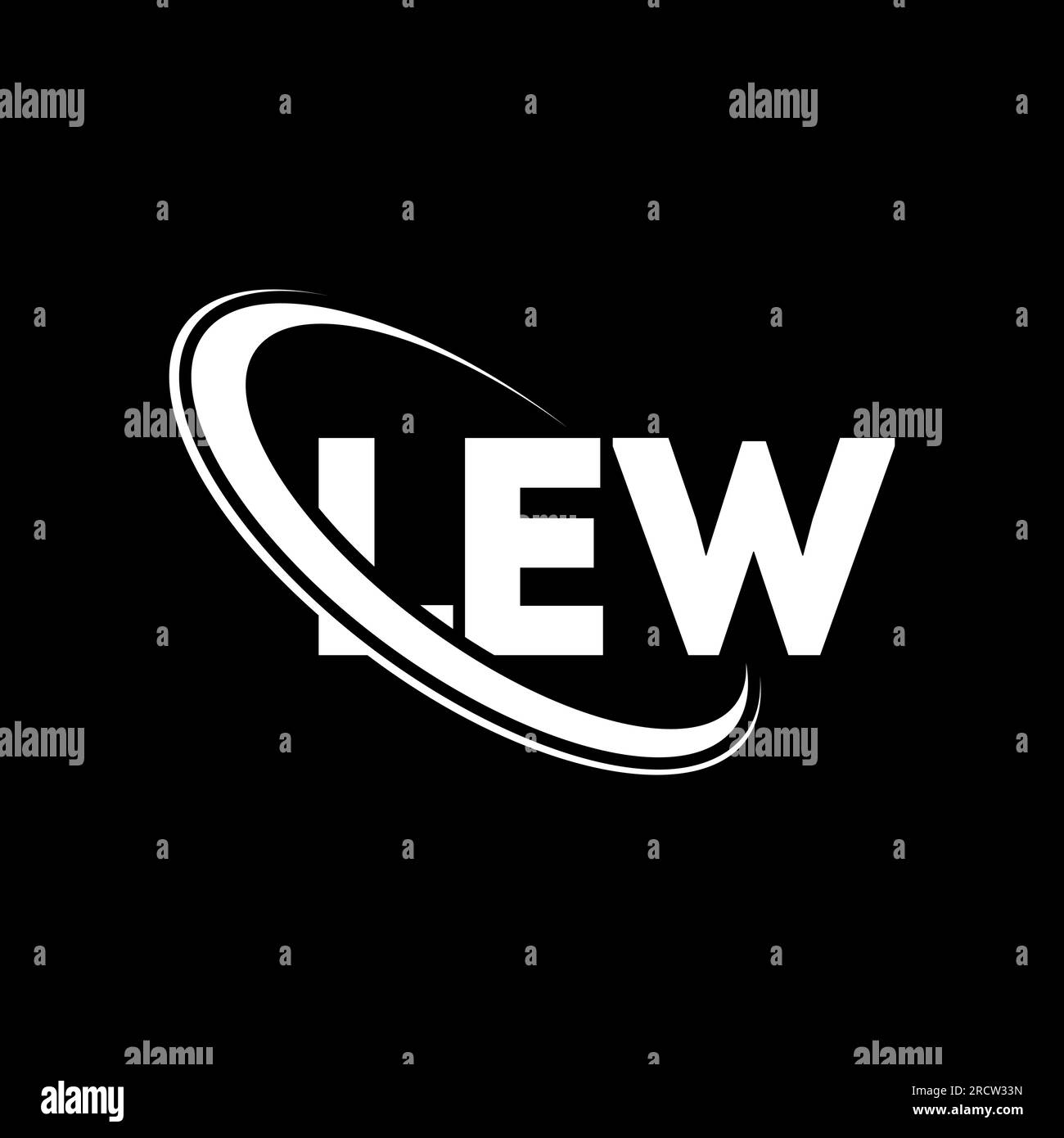 LEW-Logo. LEW-Brief. LOGO mit LEW-Buchstaben. Initialen LEW Logo verbunden mit Kreis und Monogramm-Logo in Großbuchstaben. LEW-Typografie für Technologie, Geschäfte Stock Vektor