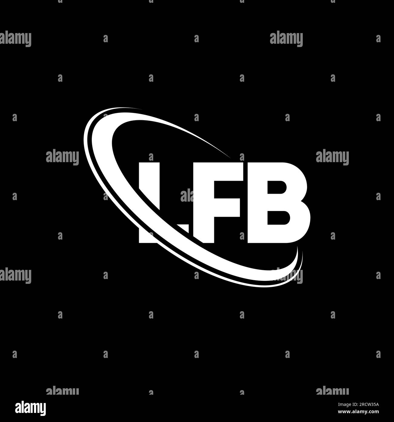 LFB-Logo. LFB-Brief. LFB-Logo. Initialen LFB-Logo verbunden mit Kreis und Monogramm-Logo in Großbuchstaben. LFB-Typografie für Technologie, Geschäfte Stock Vektor