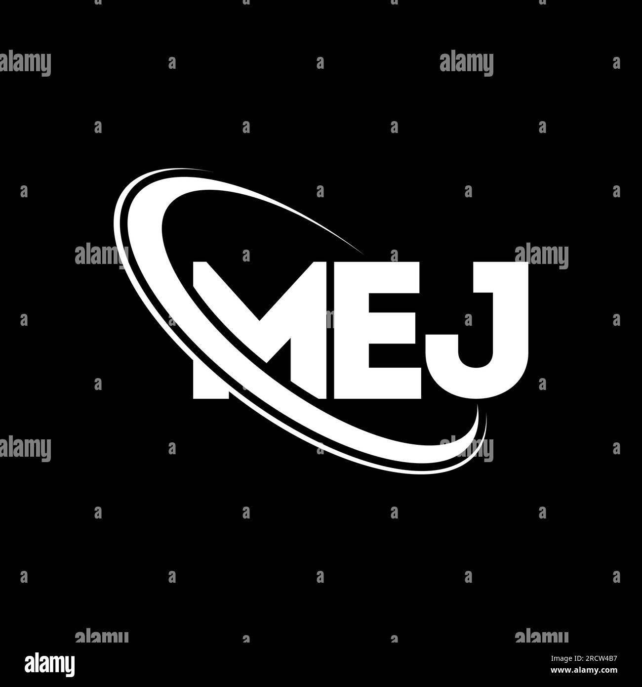 MEJ-Logo. MEJ-Brief. LOGODESIGN mit MEJ-Buchstaben. Initialen MEJ Logo verbunden mit Kreis und Monogramm-Logo in Großbuchstaben. MEJ-Typografie für Technologie, Geschäfte Stock Vektor