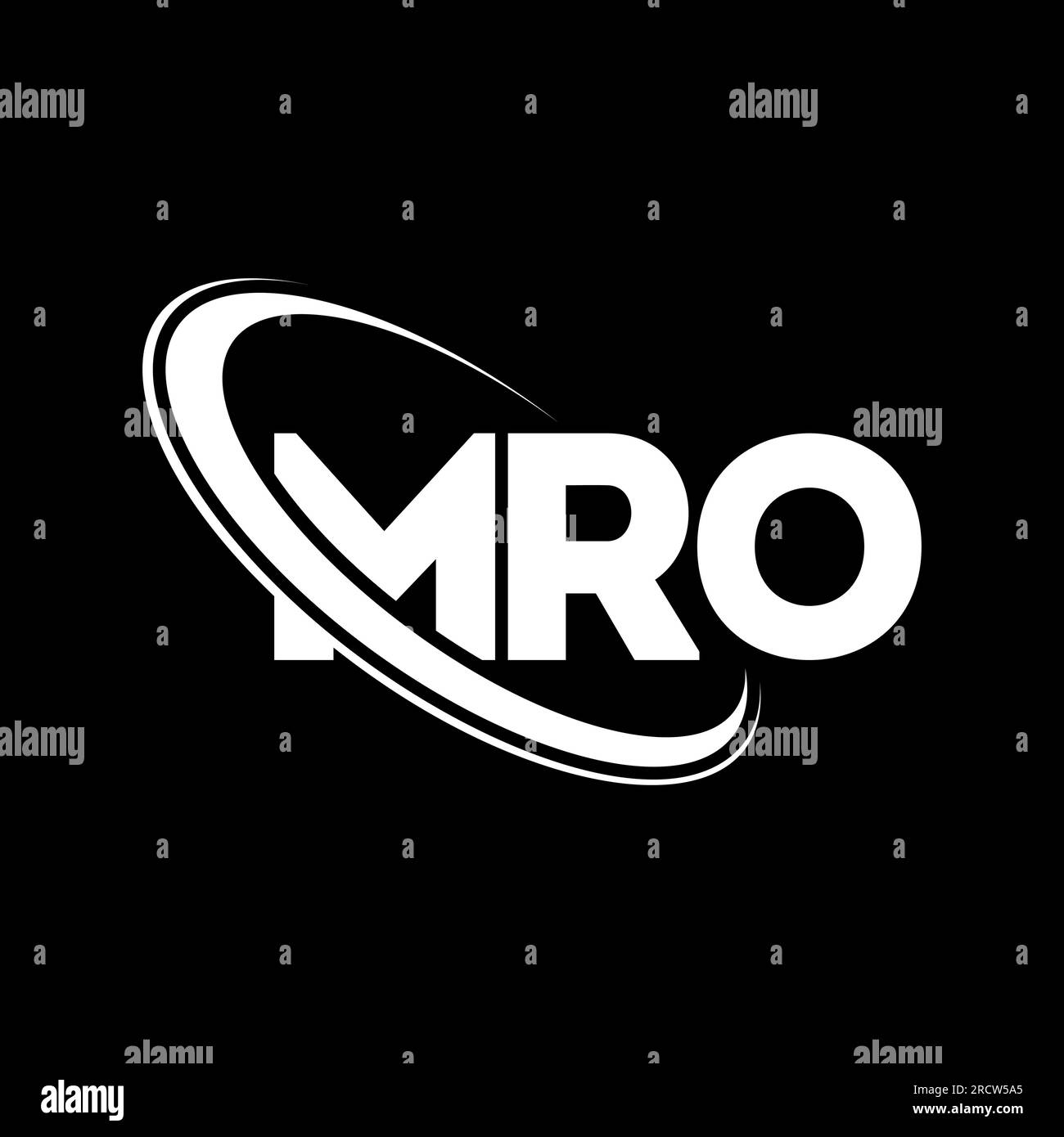 MRO-Logo. MRO-Brief. Logo mit MRO-Buchstaben. Initialen MRO Logo verbunden mit Kreis und Monogramm-Logo in Großbuchstaben. MRO-Typografie für Technologie, Geschäfte Stock Vektor