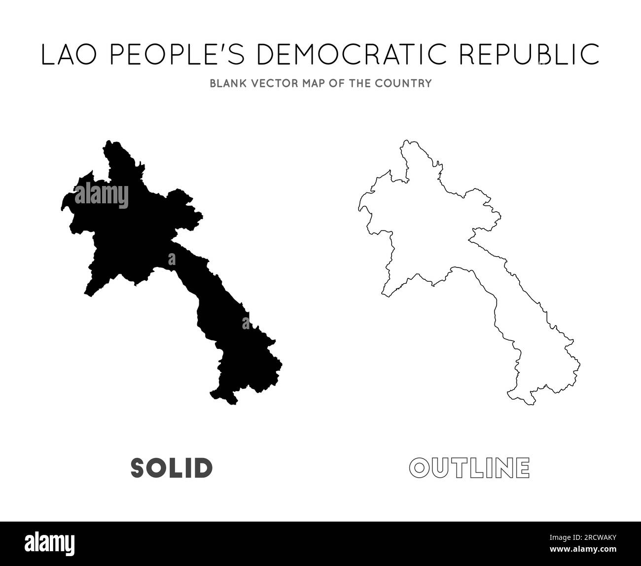 Laos Karte. Leere Vektorkarte des Landes. Grenzen von Laos für Ihre Infografik. Vektorabbildung. Stock Vektor