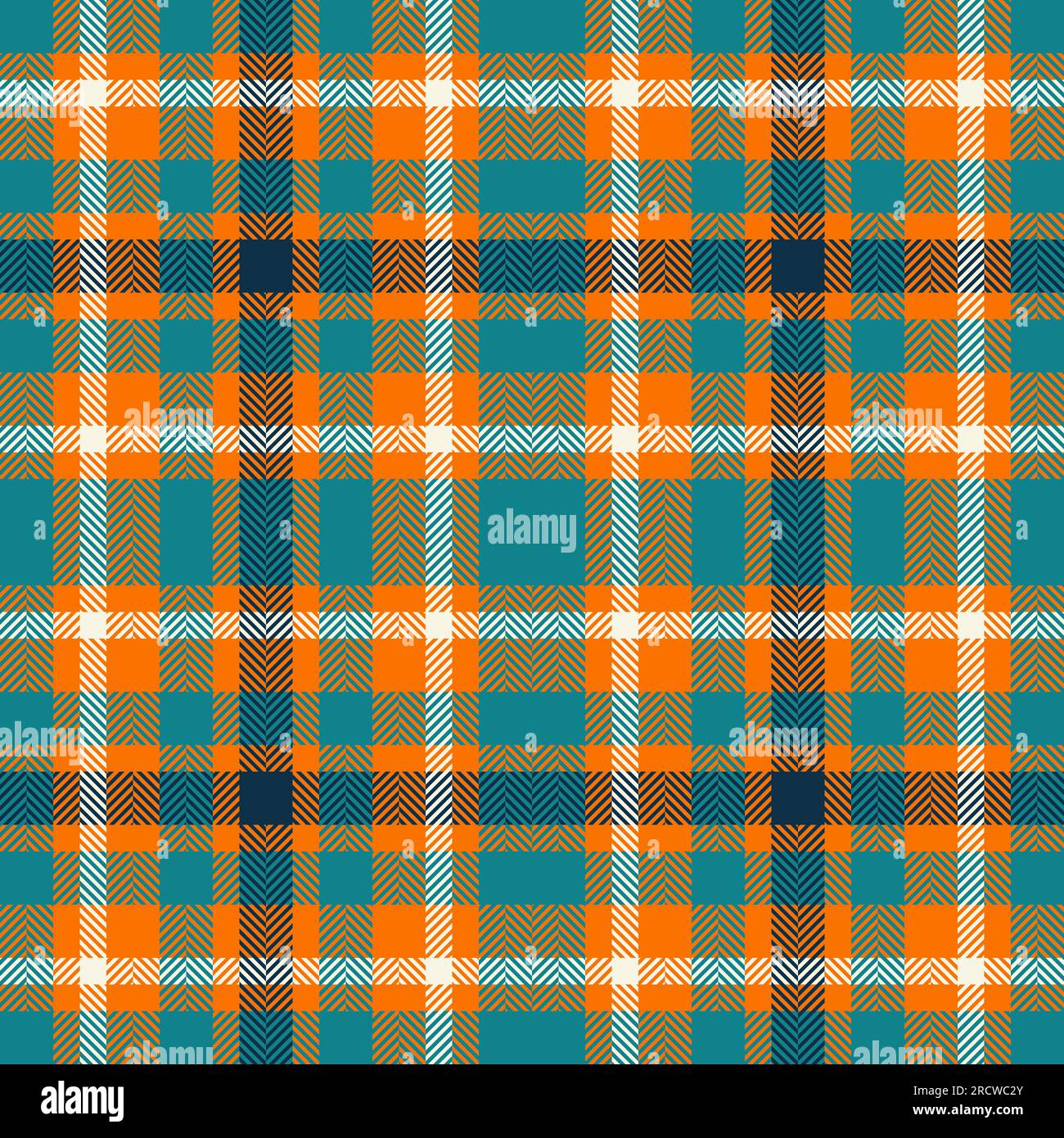 Nahtloser Textilhintergrund aus kariertem Tartan mit einem Vektor mit Textilmuster in hellen und cyanfarbenen Farben. Stock Vektor