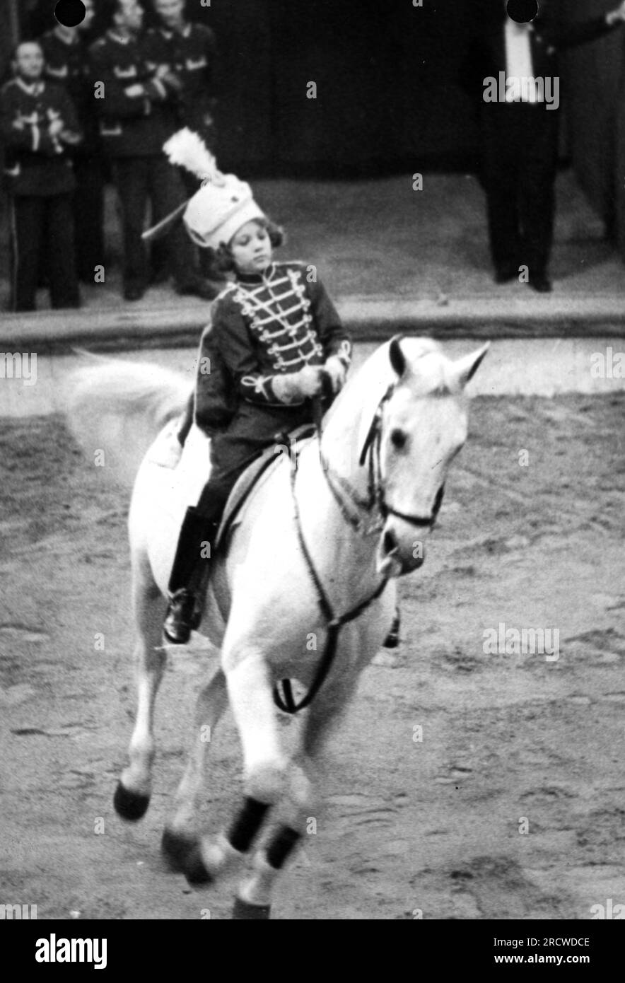 zirkus, Dressur, Reiter Inge Gautier vom Zirkus Hagenbeck auf Favory, während Gastaufführung, Wien, 4,2.1941, NUR REDAKTIONELLE VERWENDUNG Stockfoto
