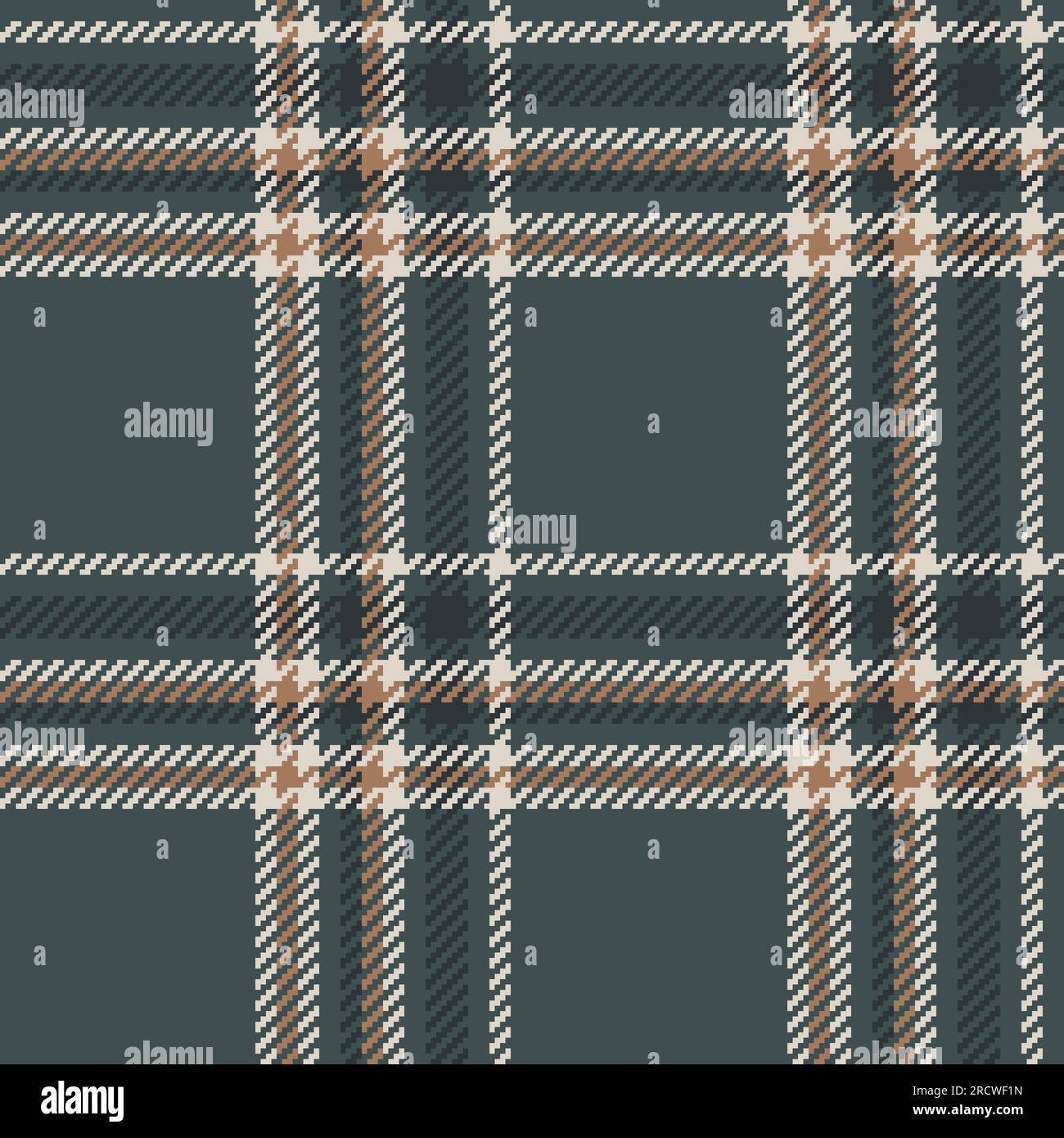 Hintergrundtexturvektor aus nahtlosem Tartan aus Textil mit kariertem Karomuster in Pastellfarben und hellen Farben. Stock Vektor