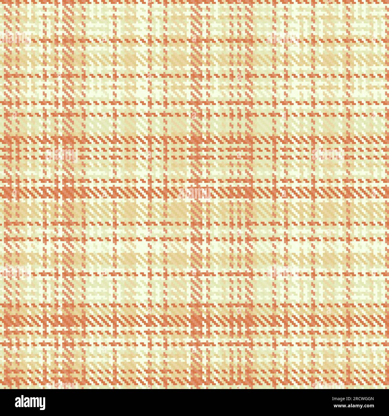 Überprüfe Vektortartan mit nahtlosem Hintergrund und Textilmuster in hellen und orangefarbenen Farben. Stock Vektor