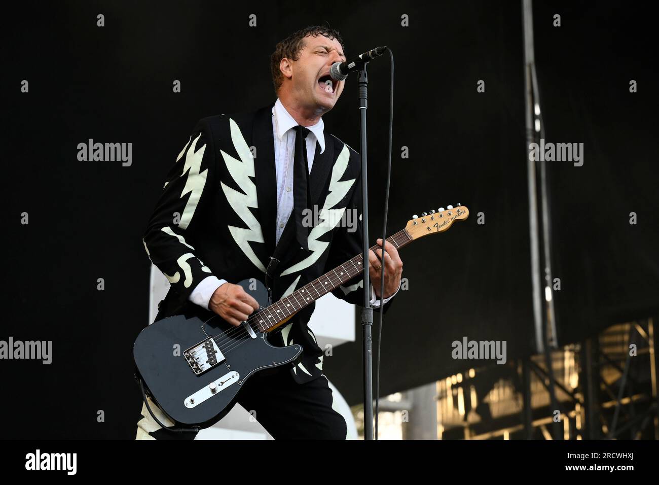 Rom, Italien. 16. Juli 2023. Nicholaus Arson of the Hives Live at Rock in Roma 2023, im Ippodromo delle Capannelle, Juli 16. 2023 Rom, Italien (Foto: Domenico Cippitelli/NurPhoto) Kredit: NurPhoto SRL/Alamy Live News Stockfoto