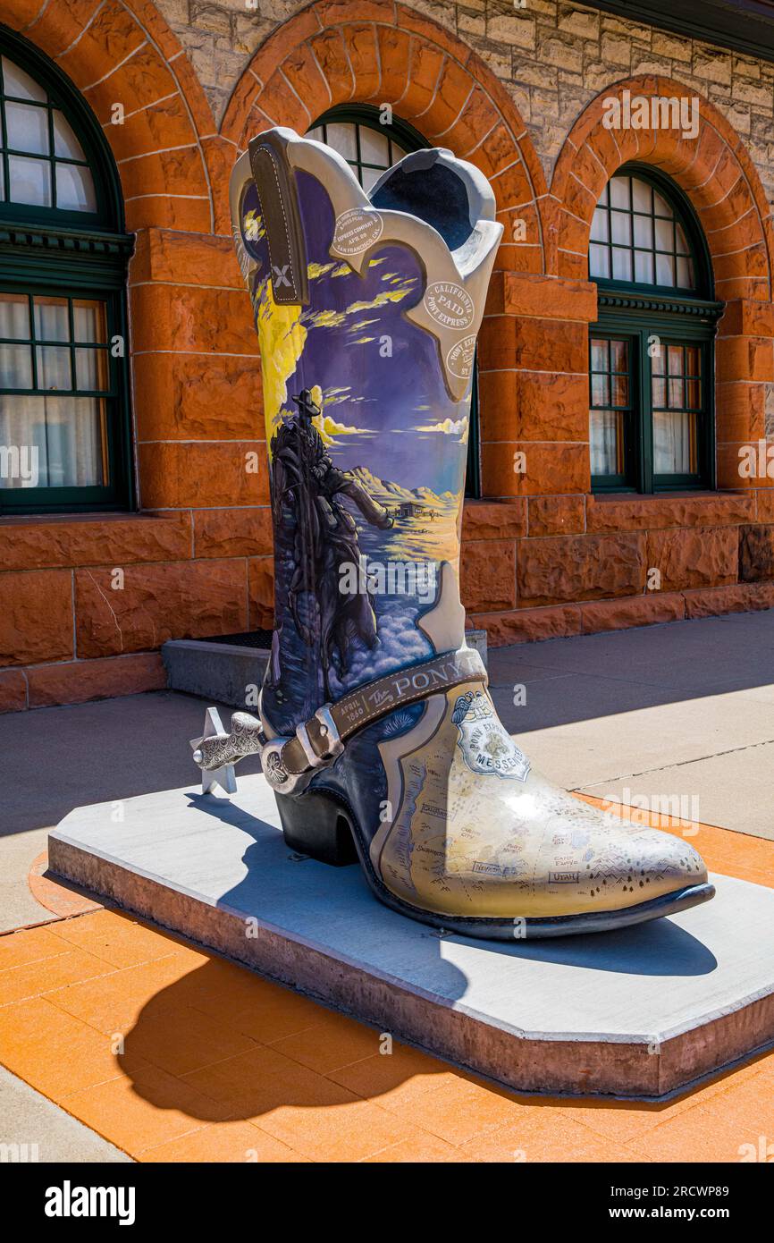 Wyoming, WY, USA - 10. Mai 2022: The Cheyenne Depot Plaza Stockfoto