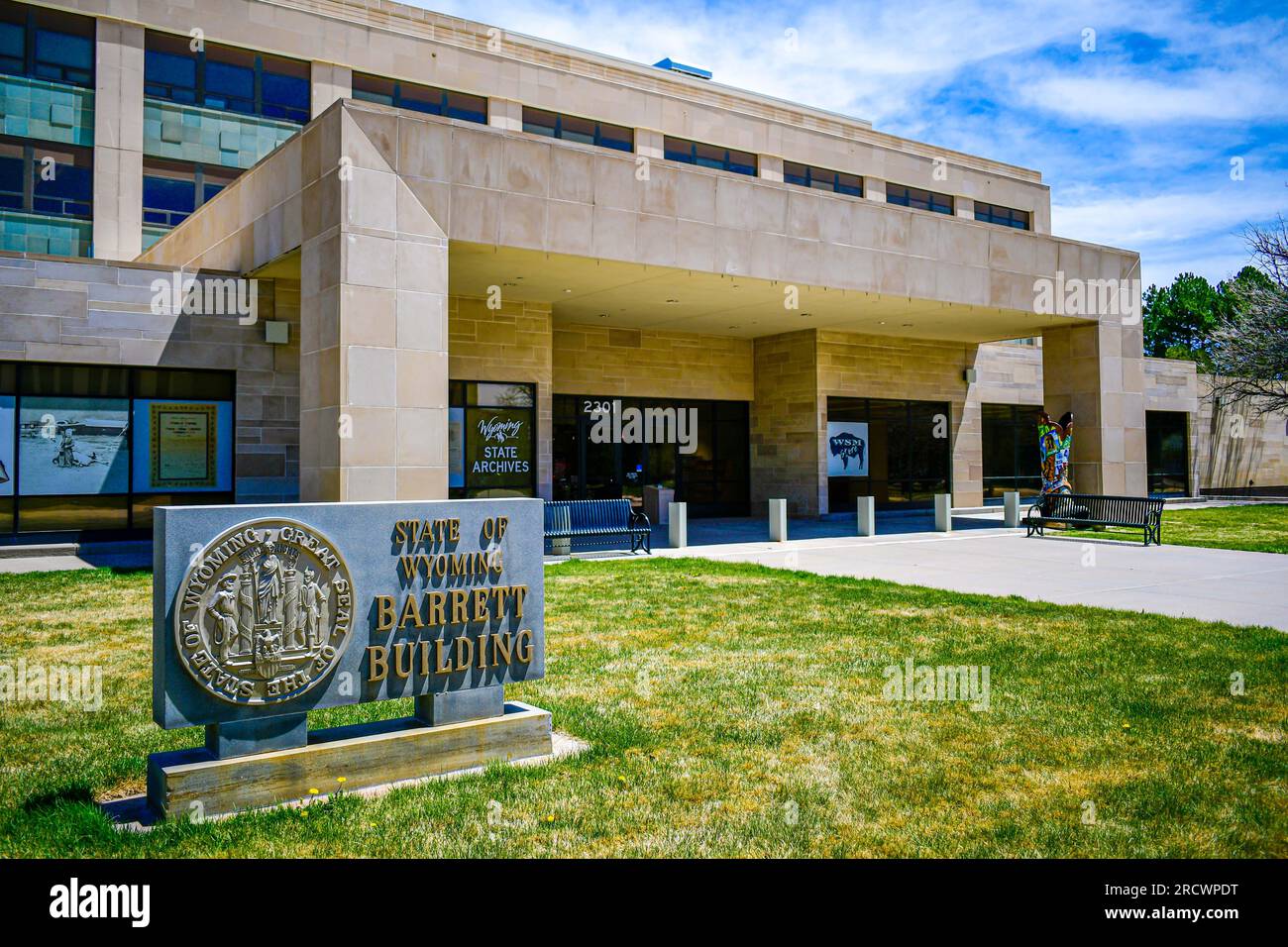 Wyoming, WY, USA - 10. Mai 2022: State of Wyoming Barrett Building Stockfoto