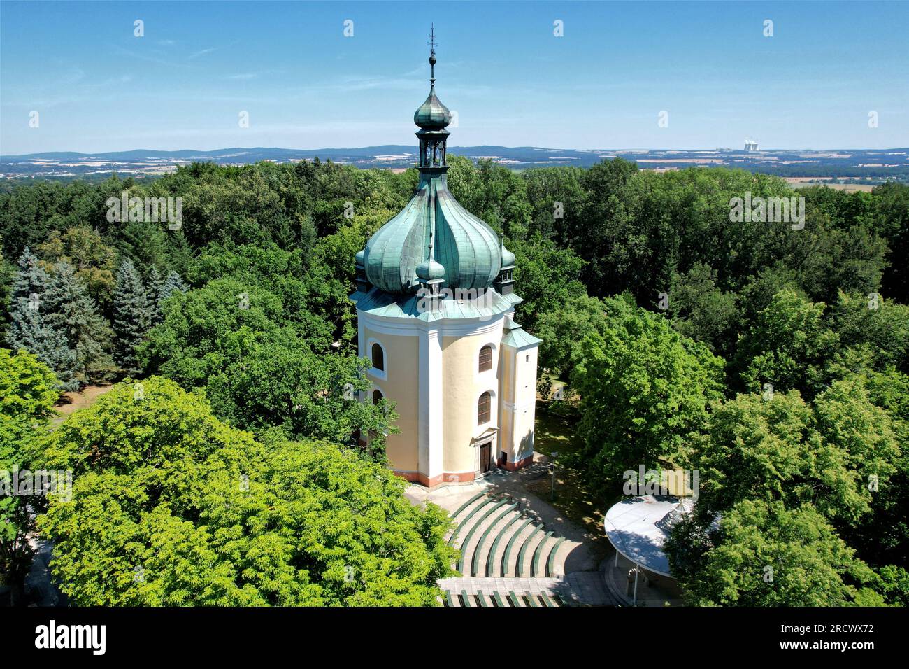 Pilgergebiet Lomec in Südböhmen Europa Luftfoto Stockfoto