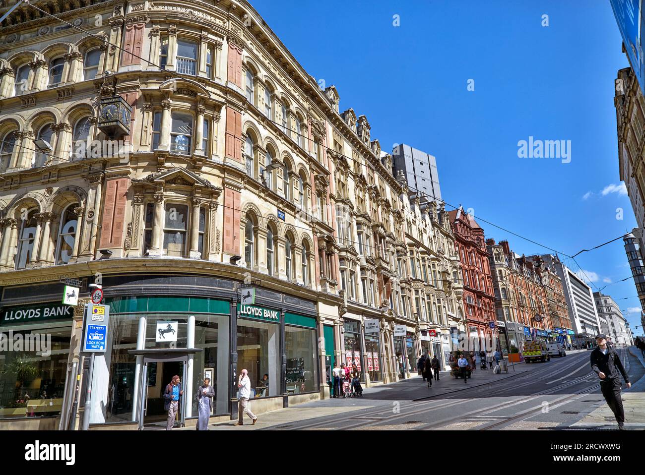 Corporation Street. Birmingham mit Reihe viktorianischer denkmalgeschützter Gebäude. England Großbritannien Stockfoto