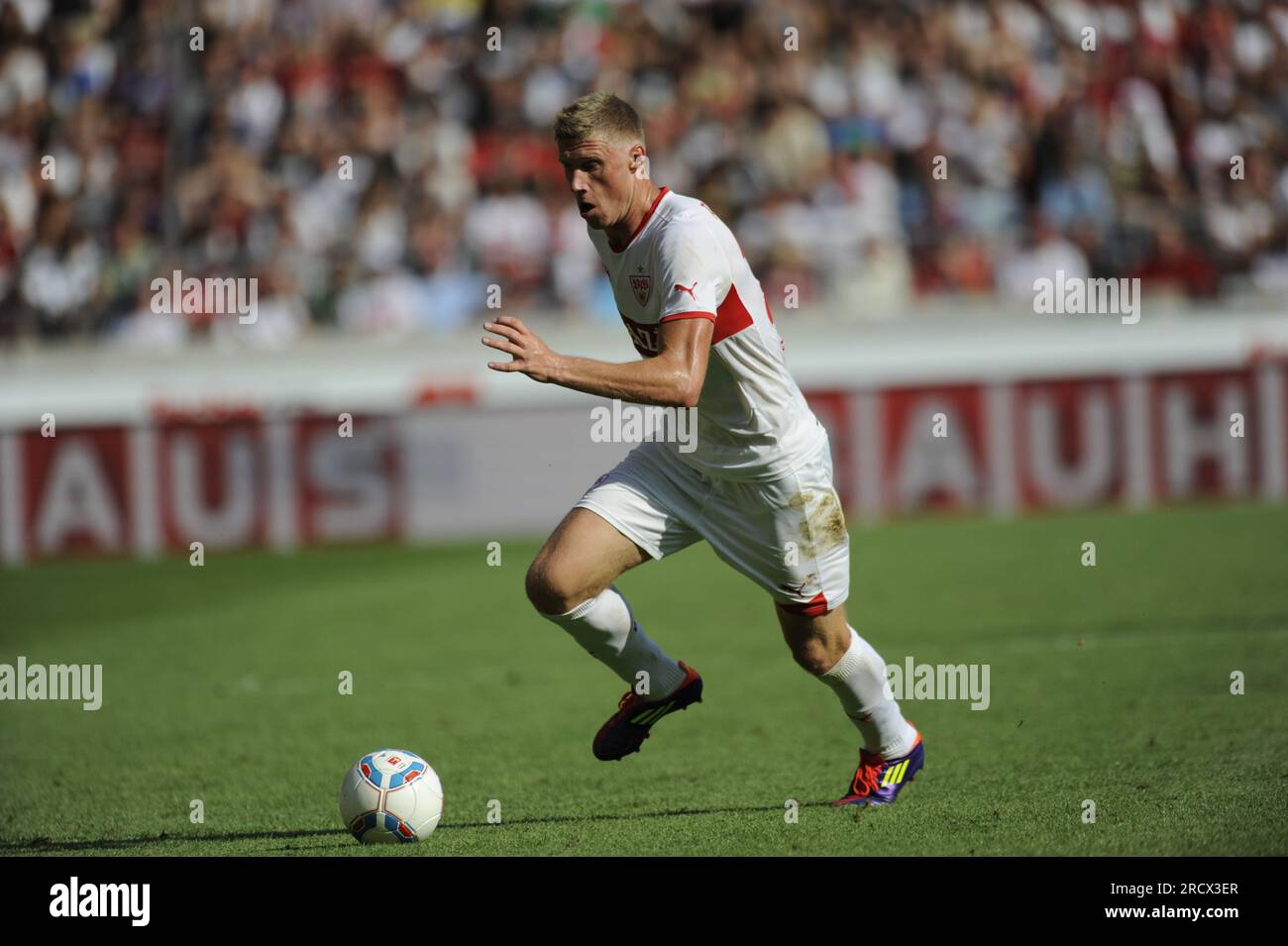 Pavel Pogrebnyak Aktion Fußball Bundesliga VFB Stuttgart - Bayer 04 Leverkusen 0:1 am 20.8.2011 Stockfoto