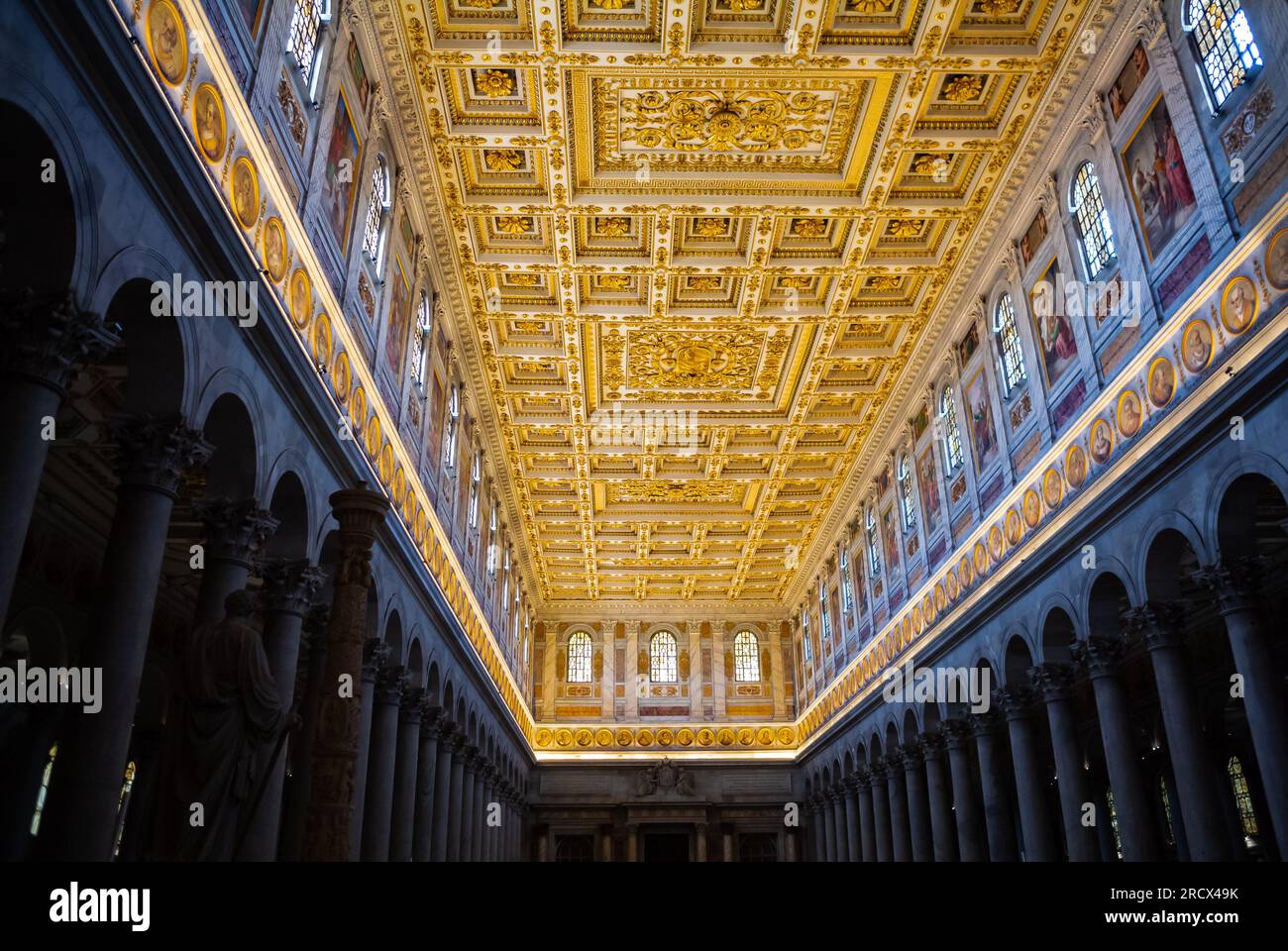 Rom, Latium, Italien, Basilika St. Paul vor den Mauern, Basilika Papale di San Paolo fuori le Mura Stockfoto