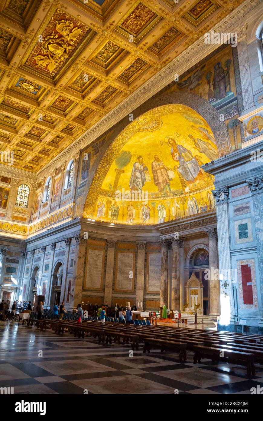 Rom, Latium, Italien, Basilika St. Paul vor den Mauern, Basilika Papale di San Paolo fuori le Mura Stockfoto