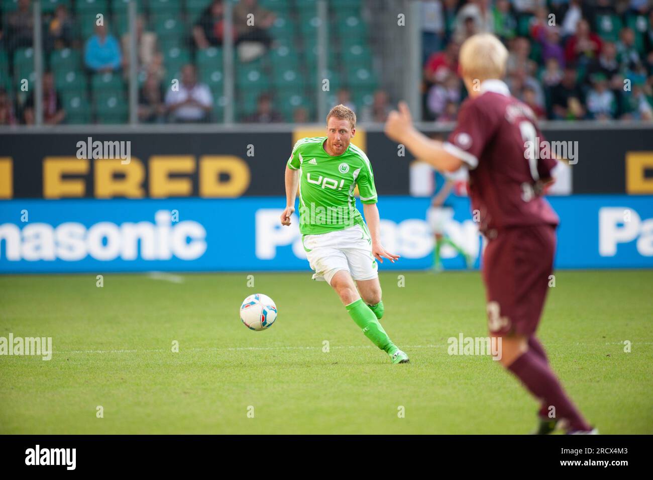 Patrick Ochs VFL Wolfsburg Fußball Bundesliga VFL Wolfsburg - 1.FC Kaiserslautern 1:0. 24,9.2011in Wolfsburg Stockfoto