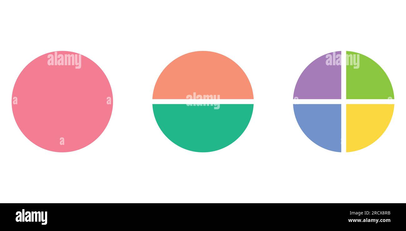 Kreisförmige halbkreisförmige Viertelkreisform. Stock Vektor