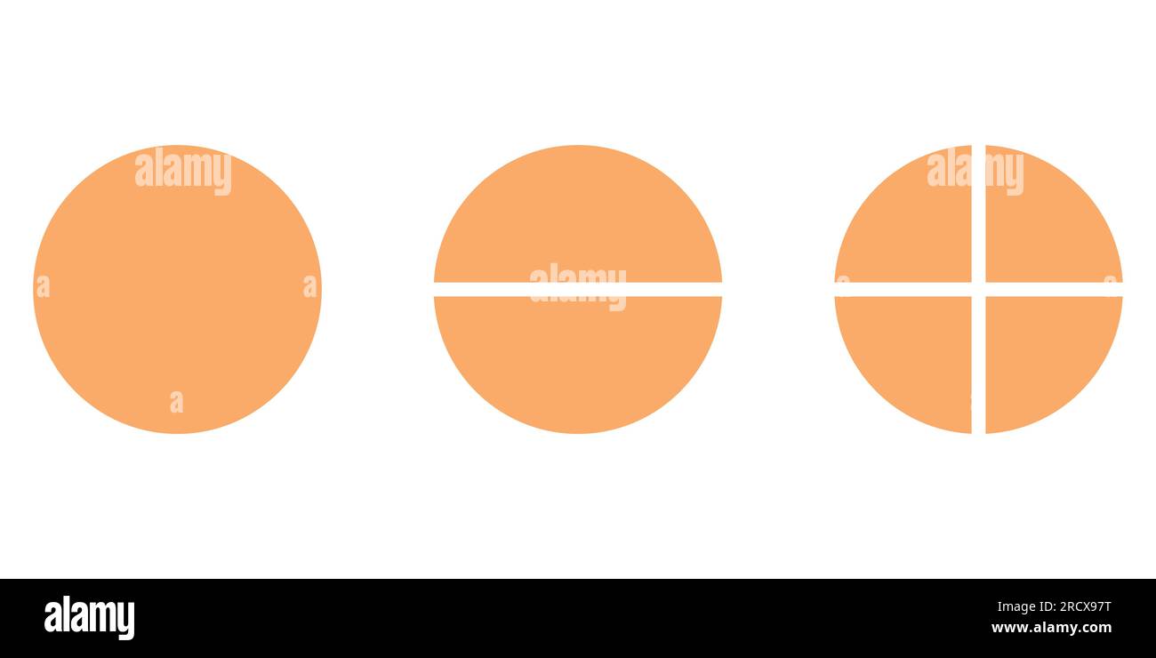 Kreisförmige halbkreisförmige Viertelkreisform. Stock Vektor