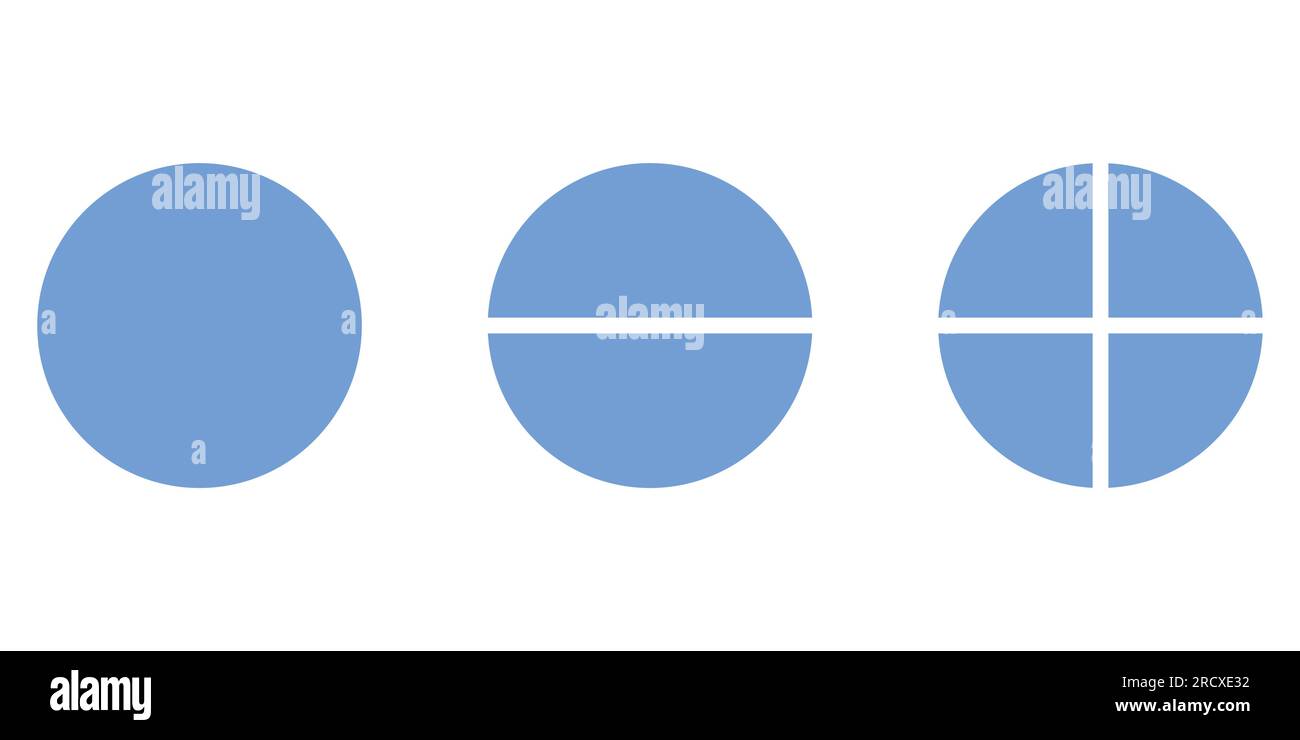 Kreisförmige halbkreisförmige Viertelkreisform. Stock Vektor