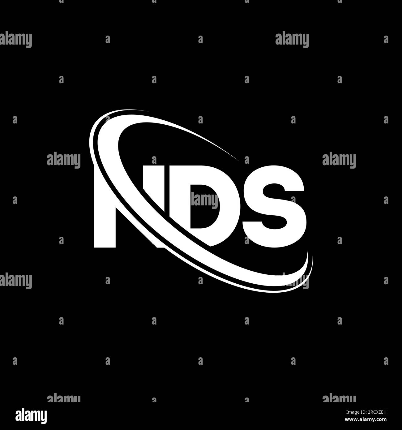 NDS-Logo. NDS-Brief. Logo mit NDS-Buchstaben. Initialen NDS-Logo, verbunden mit einem Kreis und einem Monogramm-Logo in Großbuchstaben. NDS-Typografie für Technologie, Unternehmen Stock Vektor