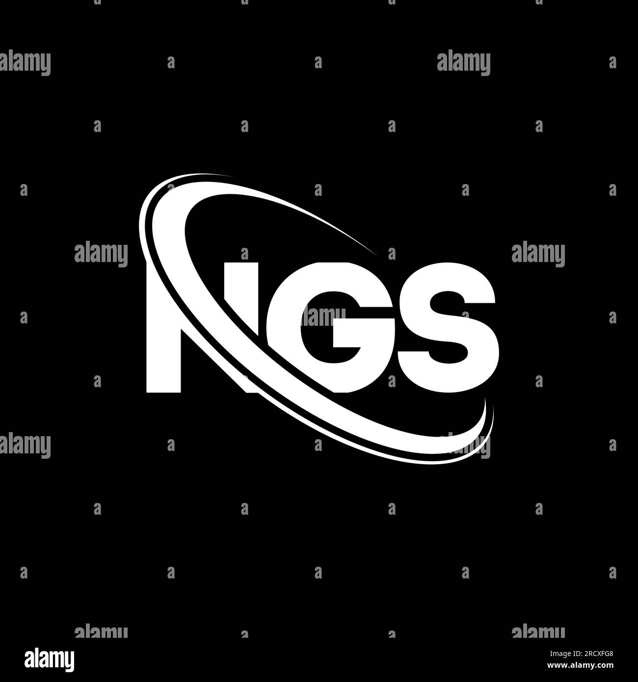 NGS-Logo. NGS-Brief. Logo mit NGS-Buchstaben. Initialen NGS-Logo, verbunden mit einem Kreis und einem Monogramm-Logo in Großbuchstaben. NGS-Typografie für Technologie, Unternehmen Stock Vektor