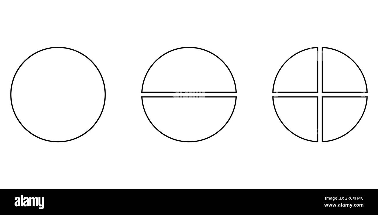 Kreisförmige halbkreisförmige Viertelkreisform. Stock Vektor
